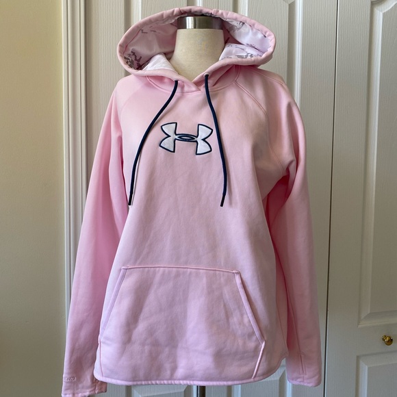 Under Armour Tops - Under armour hoodie large pink sweatshirt